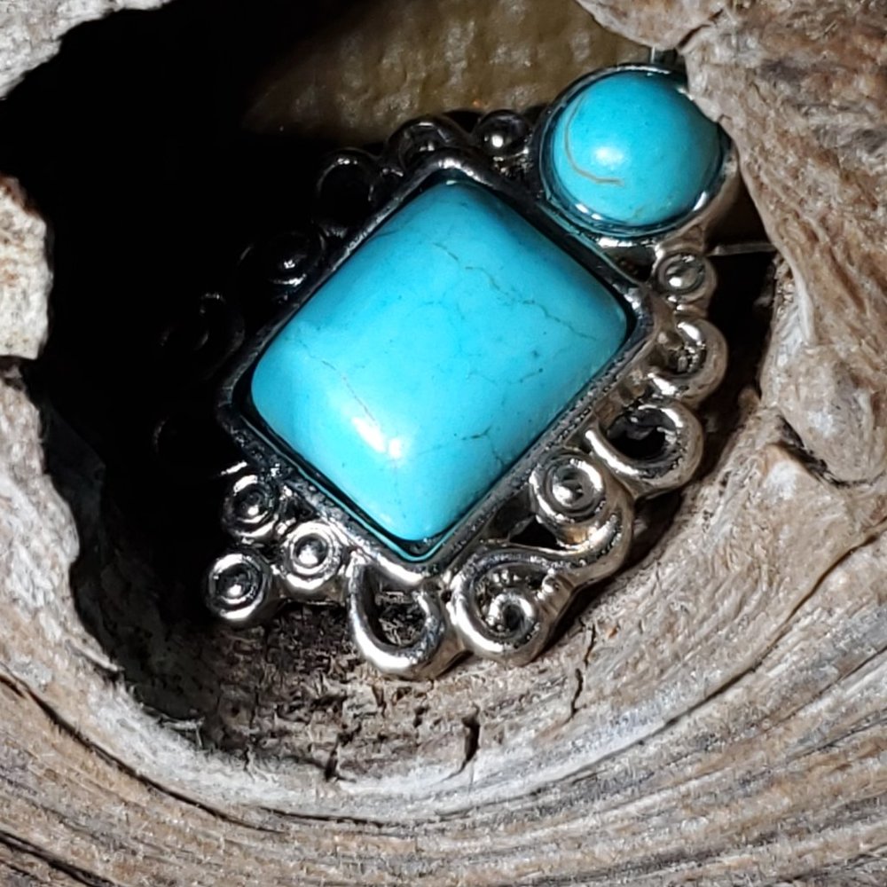 Josephine Genuine Turquoise & Sterling Silver Earrings - Picture 4 of 8
